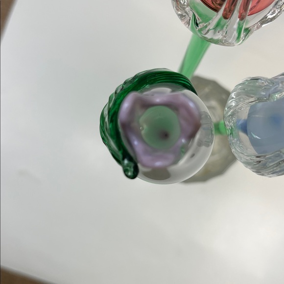 Mikasa Art Glass Hand Blown Murano Style ~ in Reddish/Blue/Lavender Tulip 🌷(3) - Picture 9 of 16